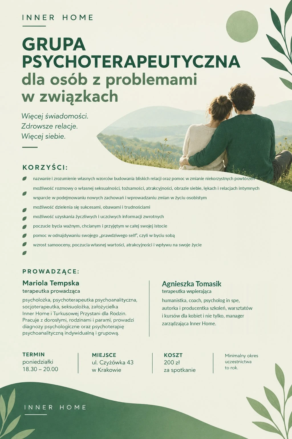 Grupa psychoterapeutyczna dla osób z problemami w związkach